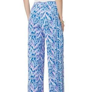 Lilly Pulitzer Allena Knit Palazzo Pant Barton Blue Star Gazing